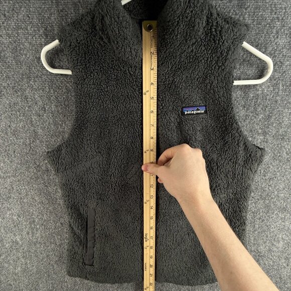 Patagonia Fleece Vest Gray Women Small Full Zip Lined Pockets Chest Los Gatos - Picture 3 of 15